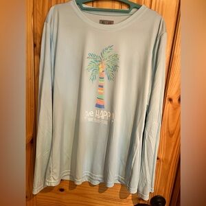A4 women’s long sleeve top live happy - Padre Island Texas XL